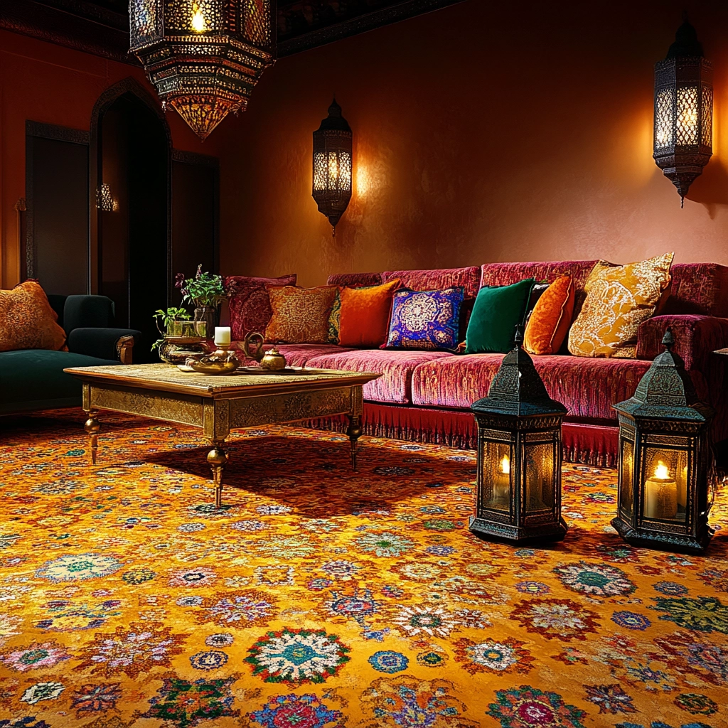 gold carpet living room 54
