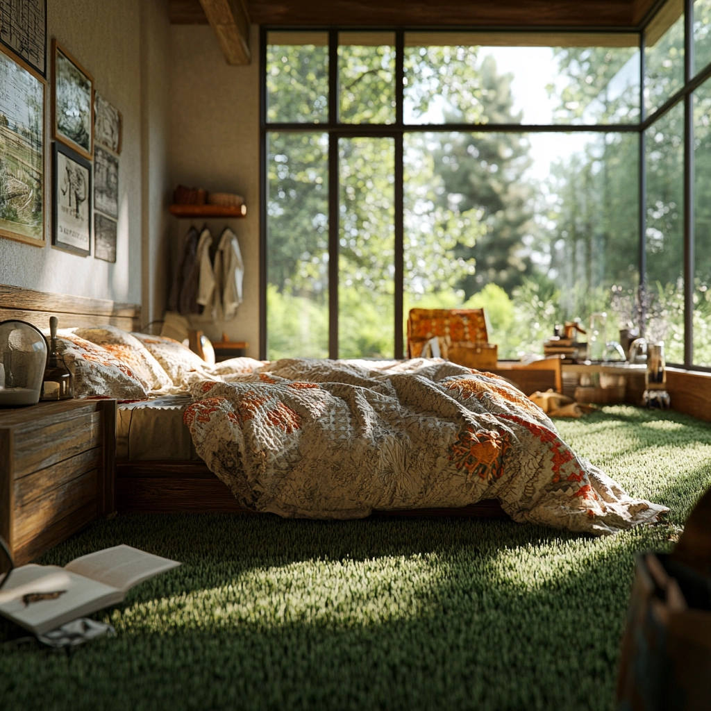grass carpet bedroom 51