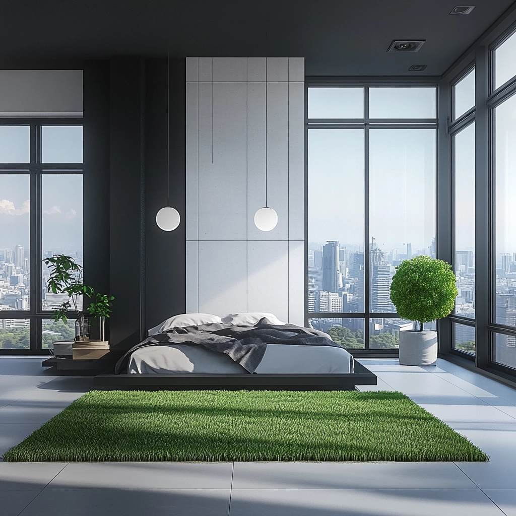 grass rug bedroom aesthetic 20