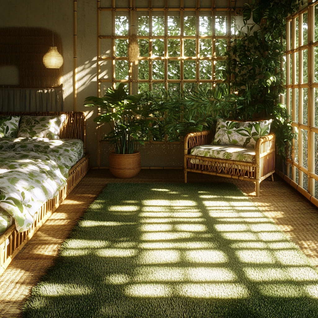 grass rug bedroom aesthetic 29