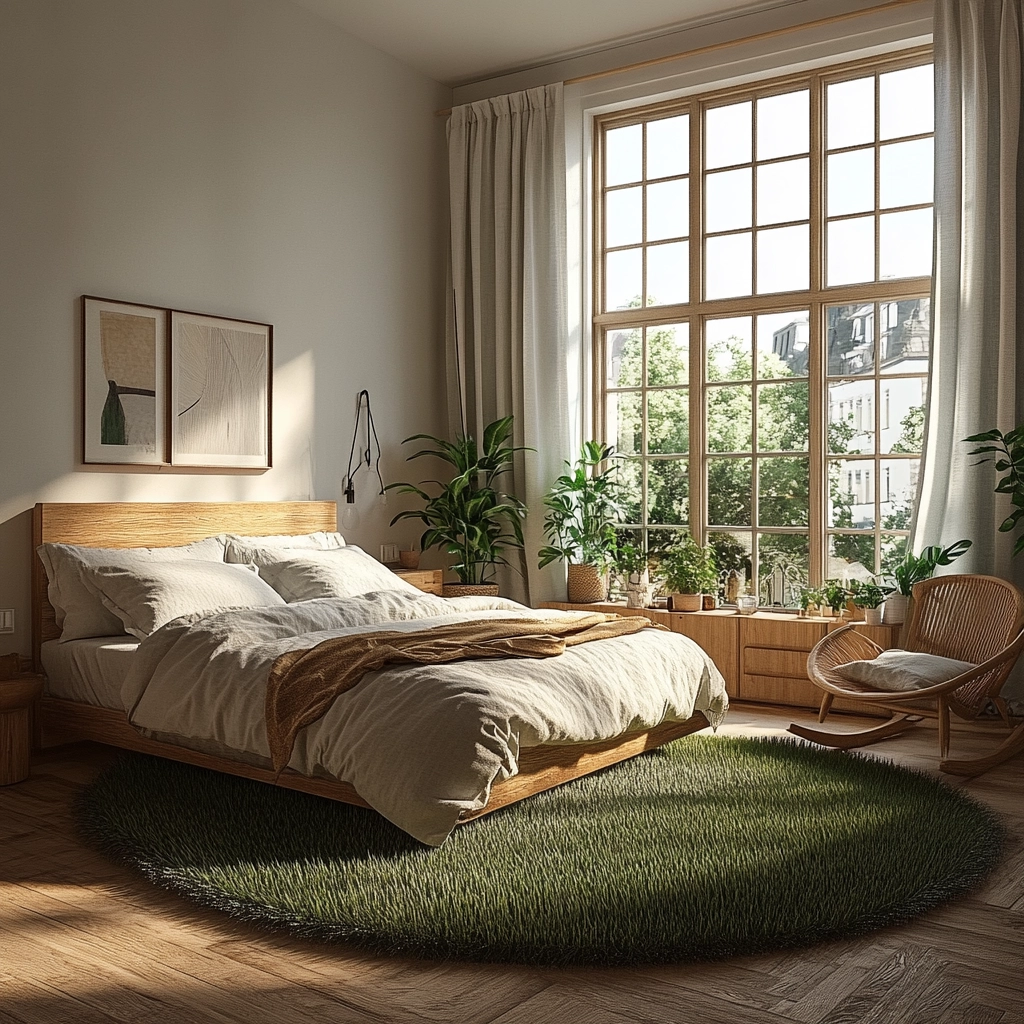 grass rug bedroom aesthetic 3