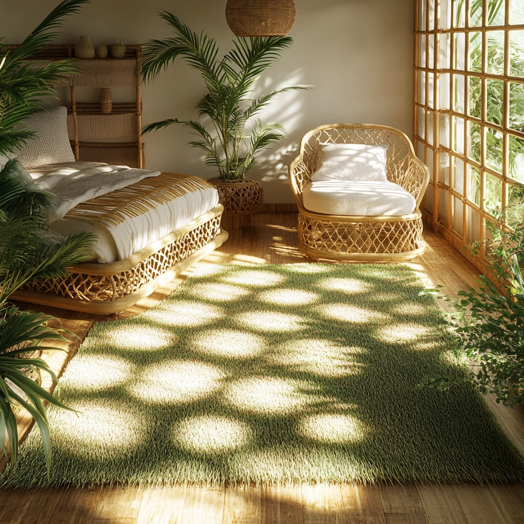 grass rug bedroom aesthetic 31