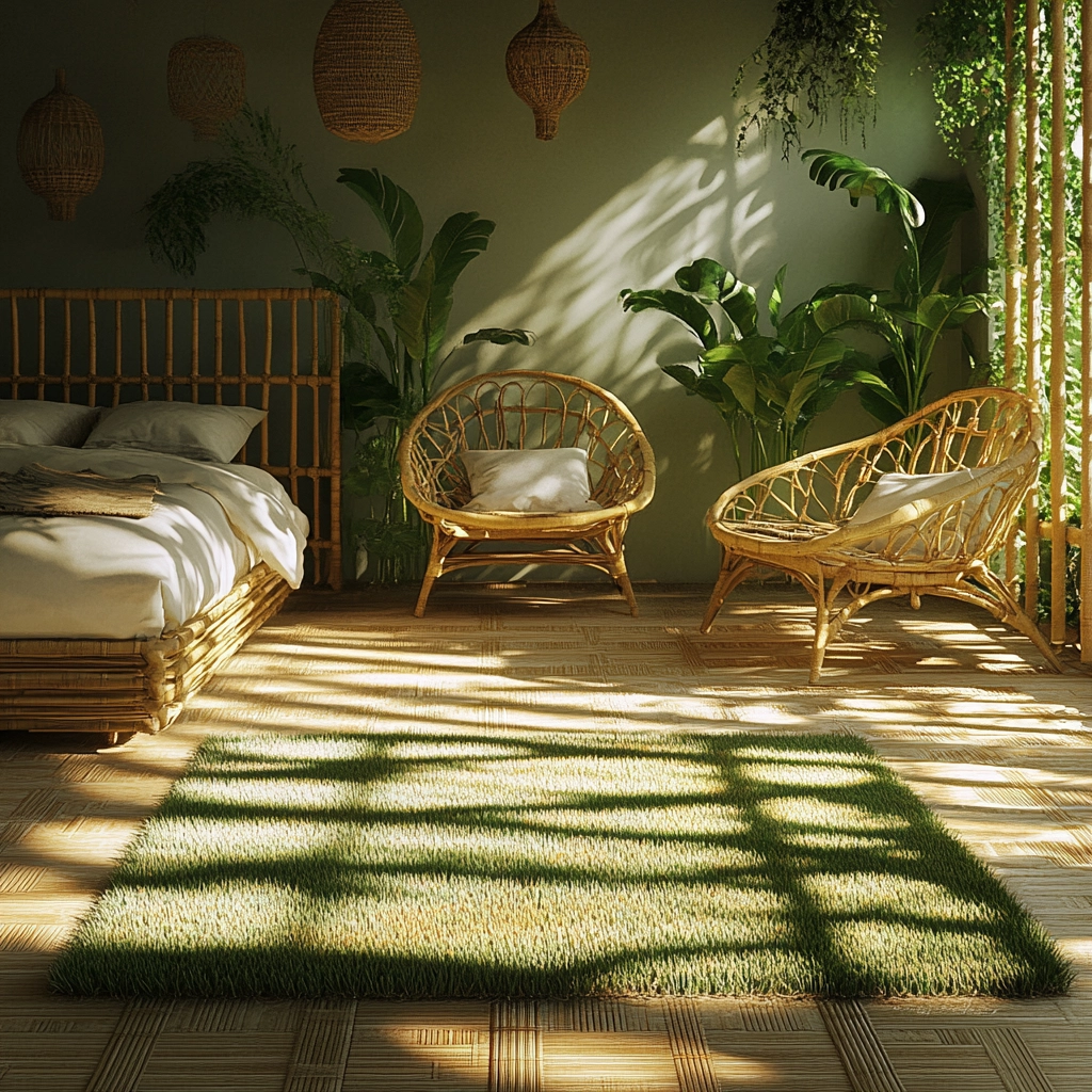 grass rug bedroom aesthetic 32