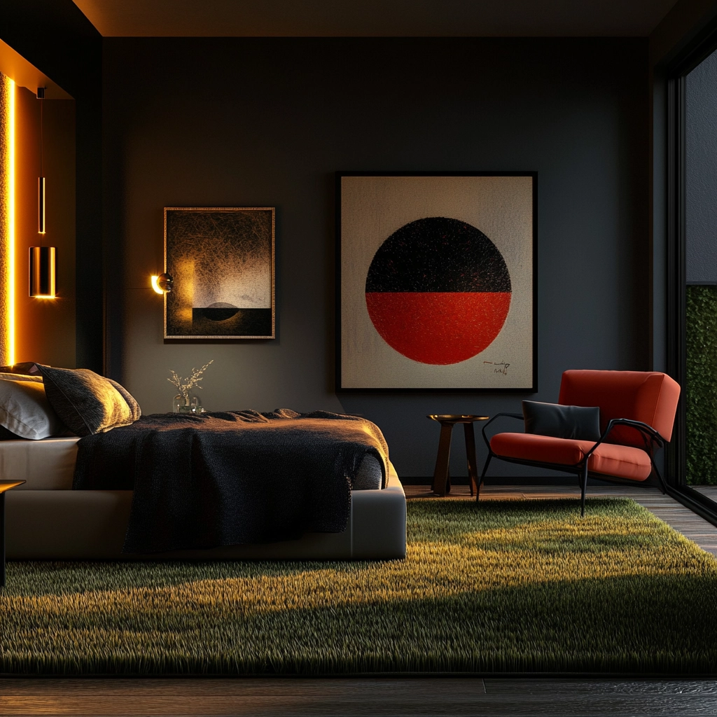 grass rug bedroom aesthetic 40