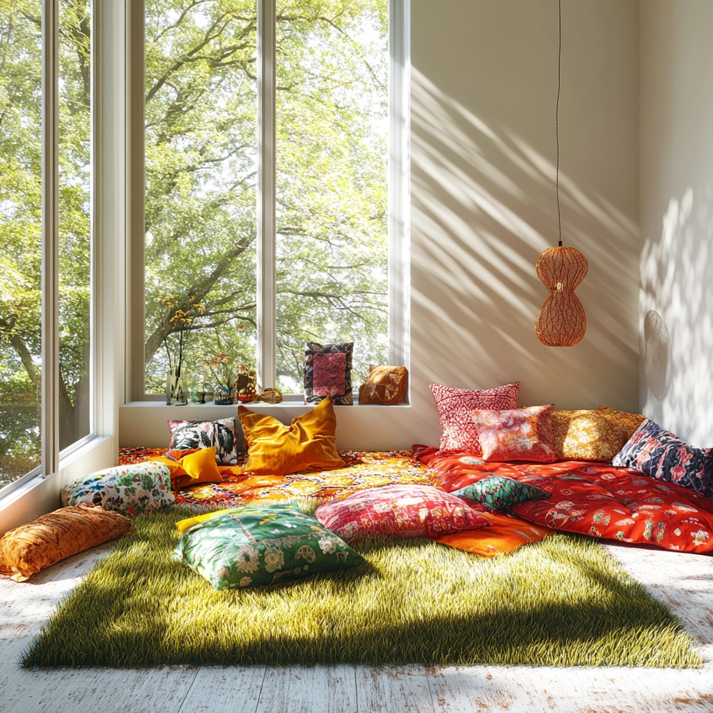 grass rug bedroom aesthetic 44