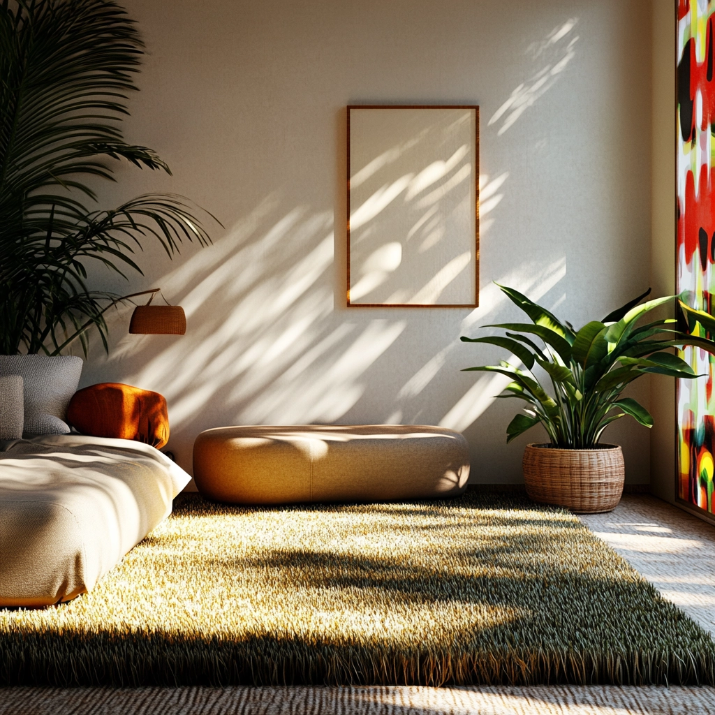 grass rug bedroom aesthetic 68