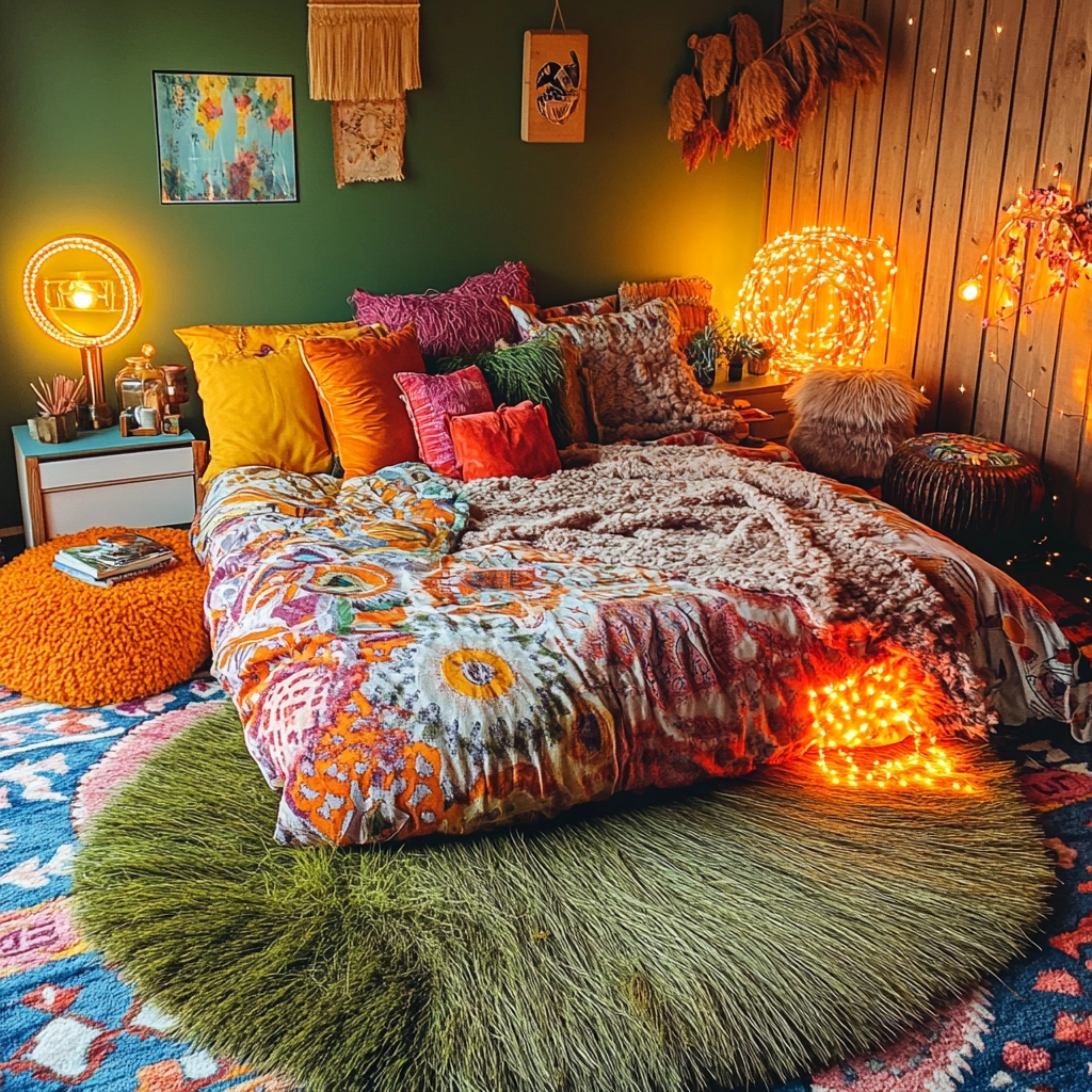 grass rug bedroom aesthetic 78