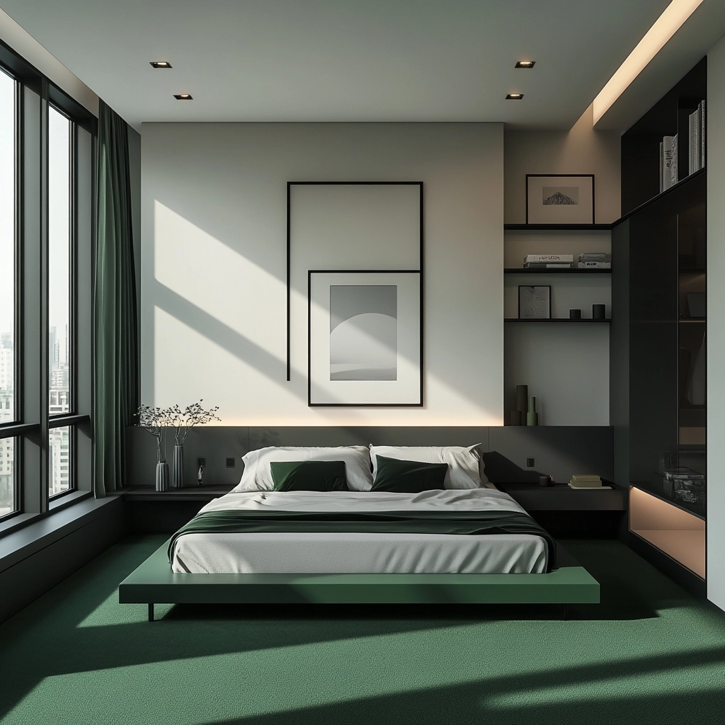 green carpet bedroom 11