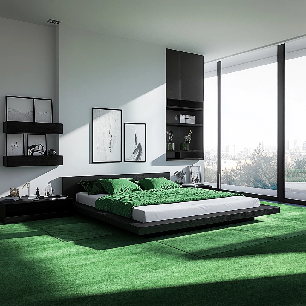 green carpet bedroom 12