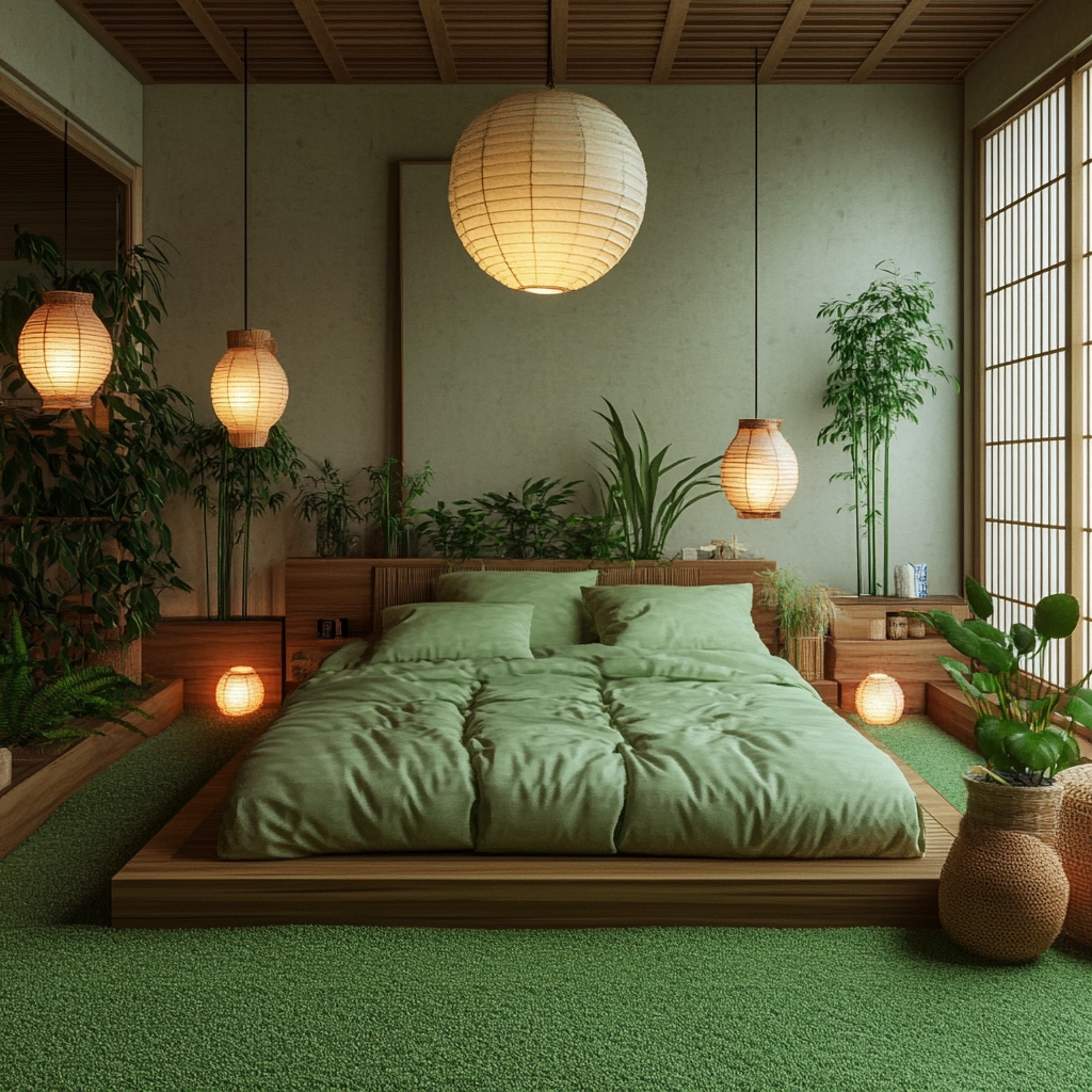 green carpet bedroom 13