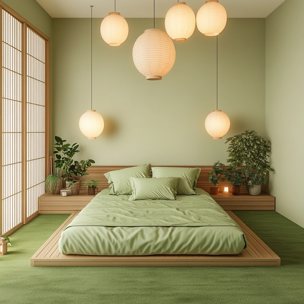 green carpet bedroom 14