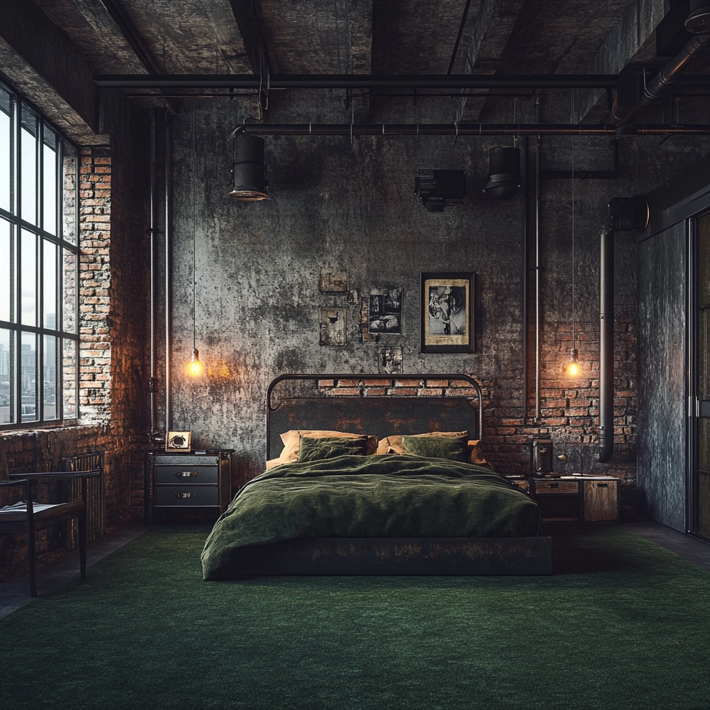 green carpet bedroom 21