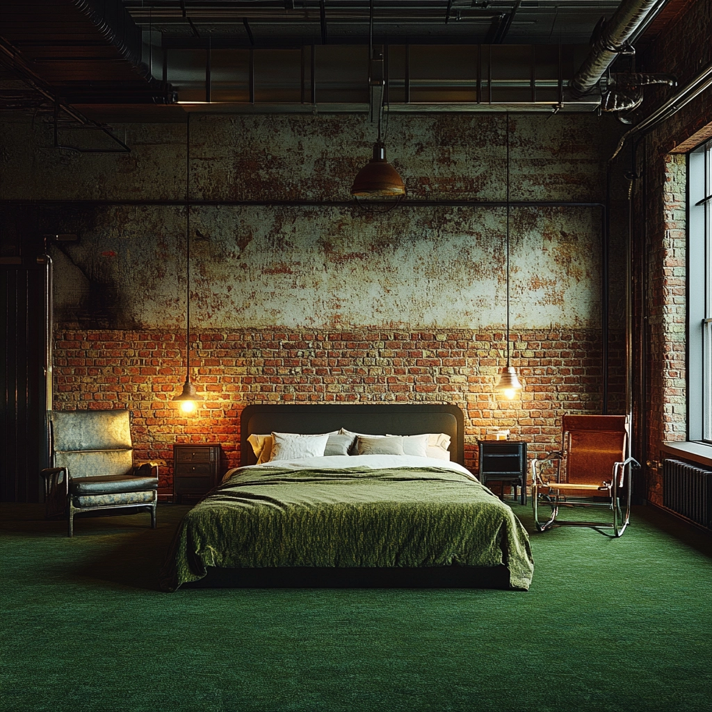 green carpet bedroom 22
