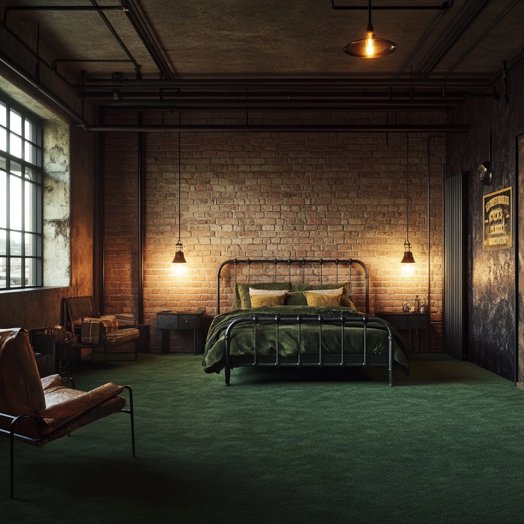 green carpet bedroom 24