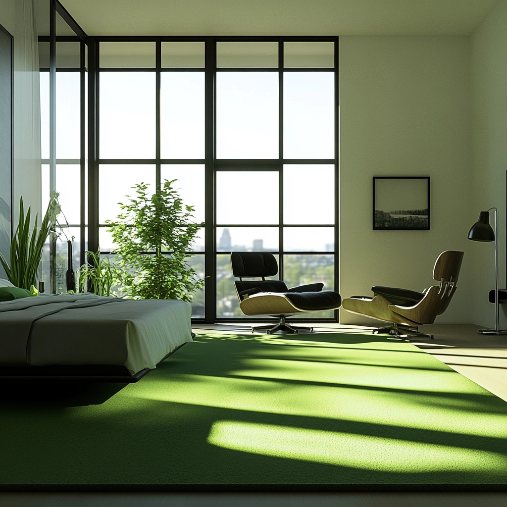 green carpet bedroom 42