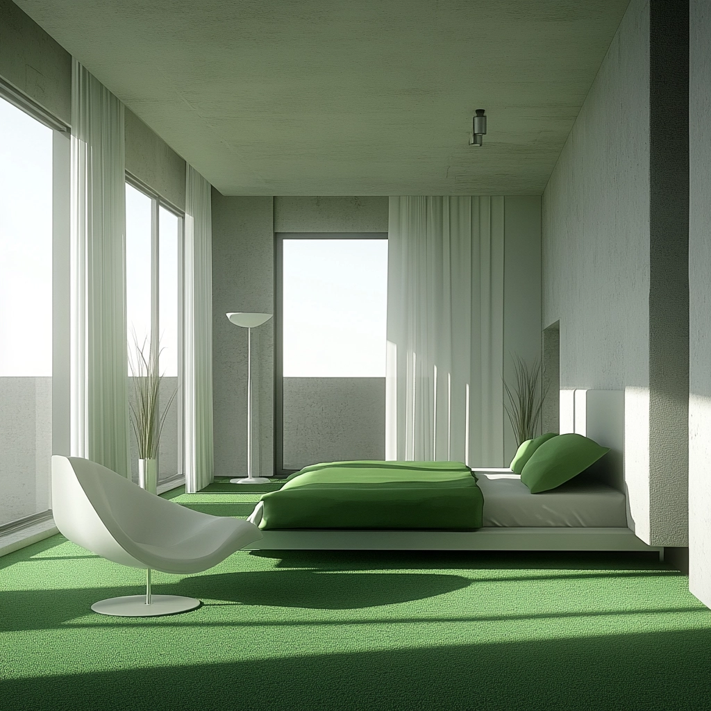 green carpet bedroom 43
