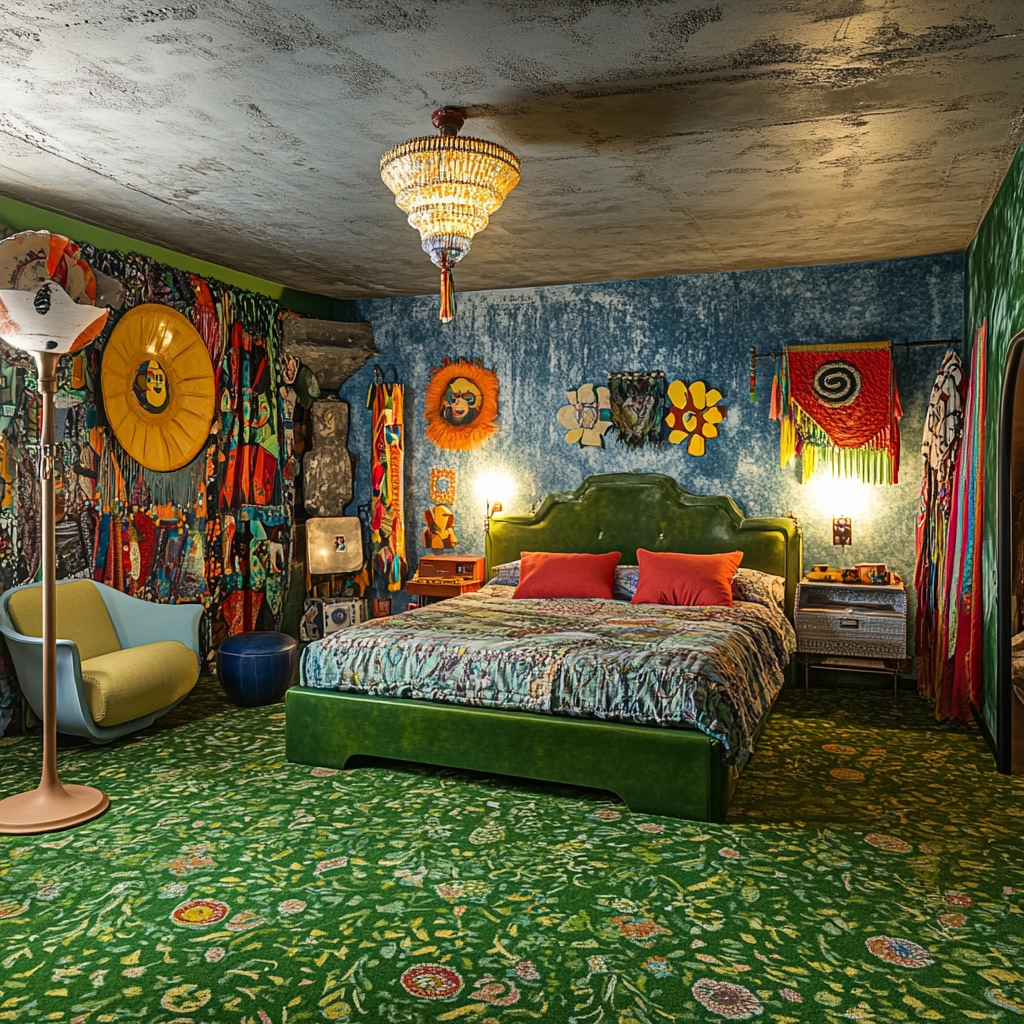green carpet bedroom 45
