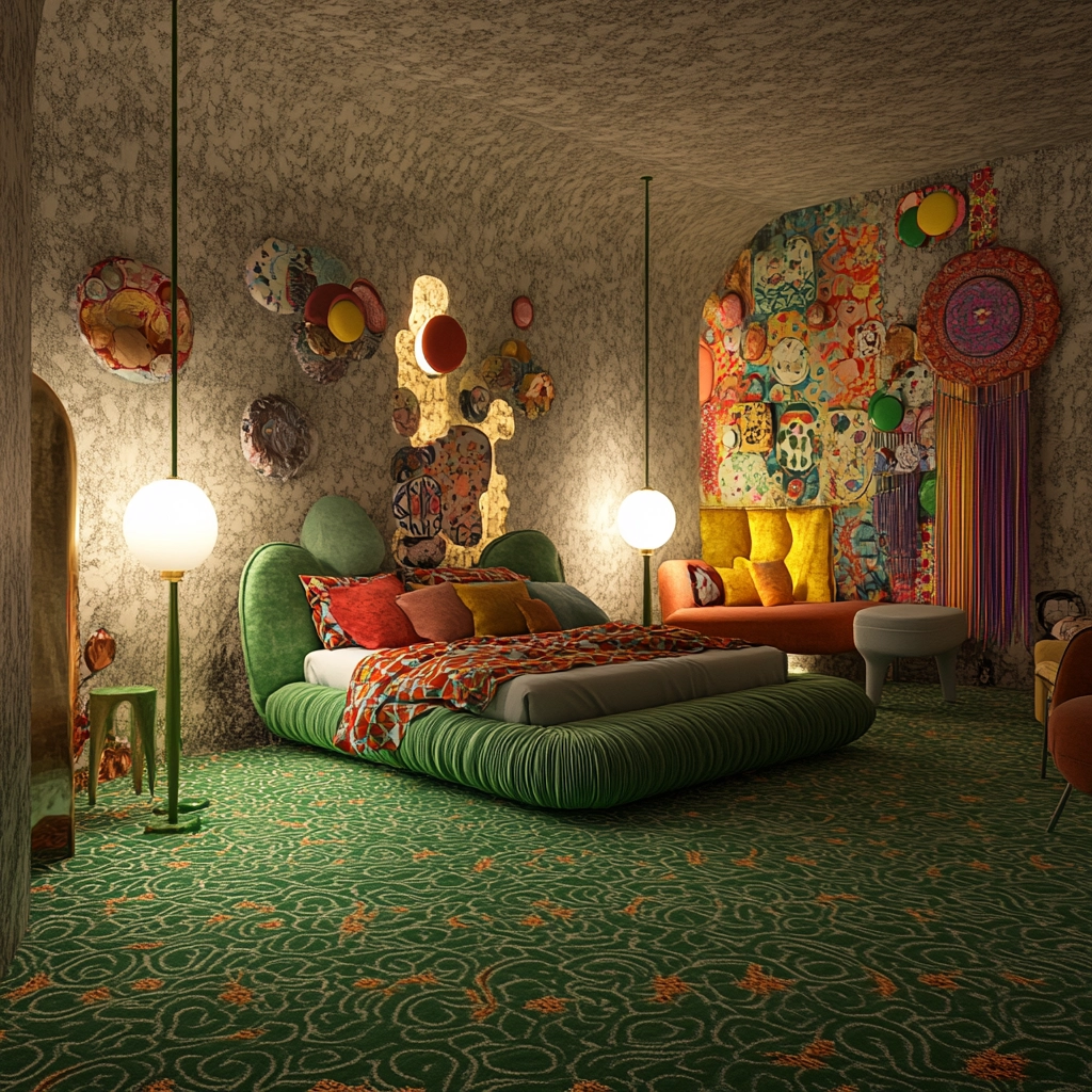 green carpet bedroom 48