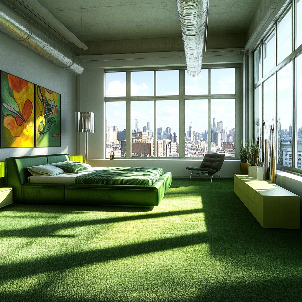 green carpet bedroom 50