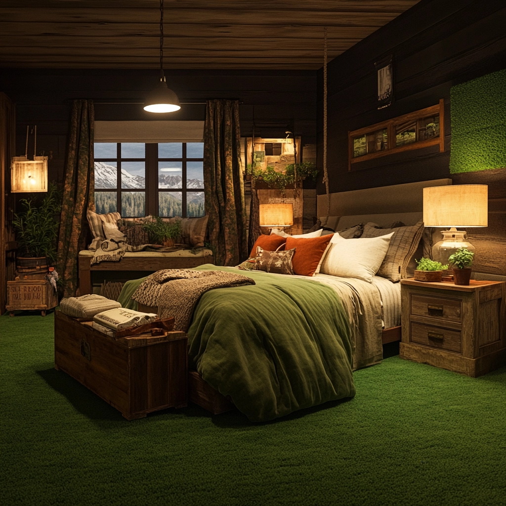 green carpet bedroom 53