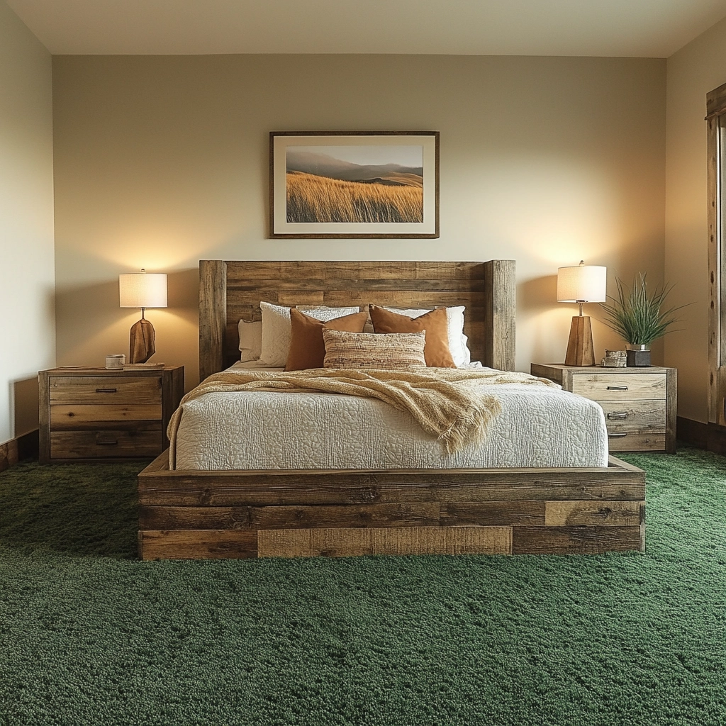 green carpet bedroom 54