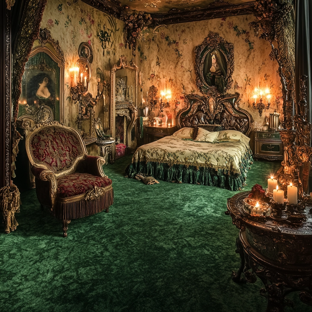 green carpet bedroom 57