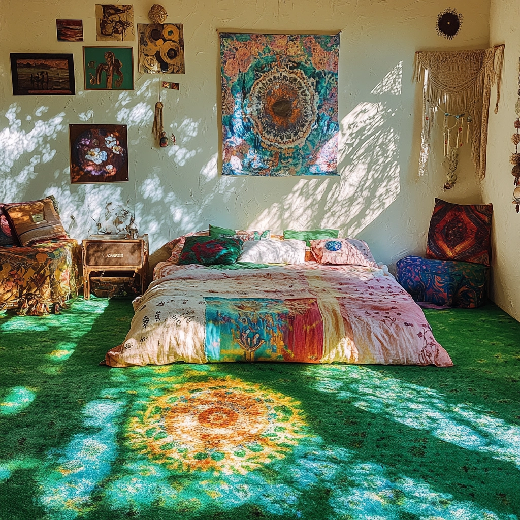 green carpet bedroom 6