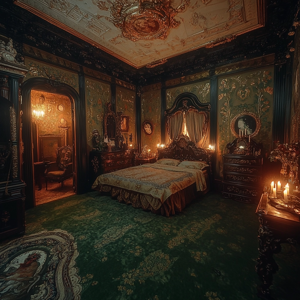 green carpet bedroom 60