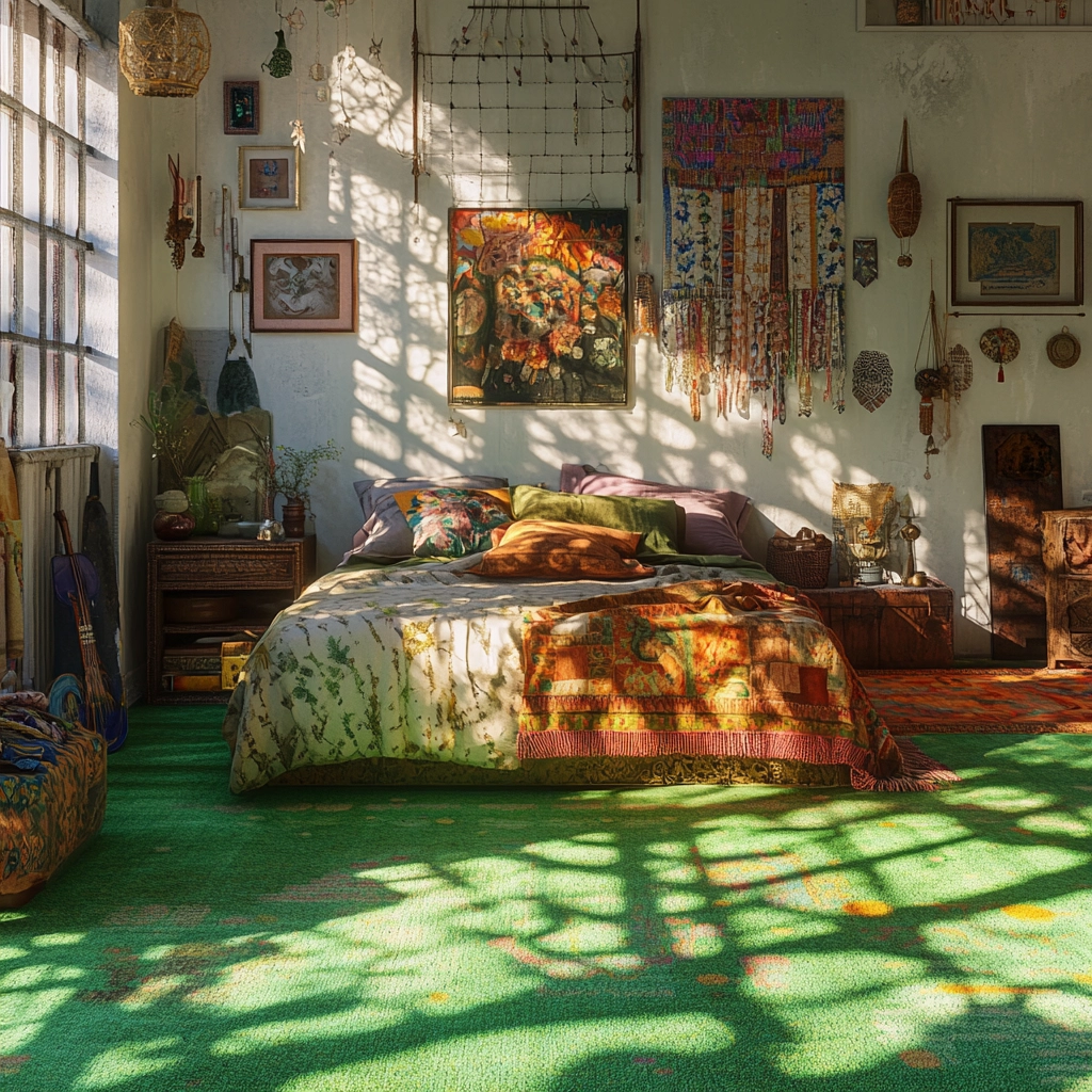 green carpet bedroom 7