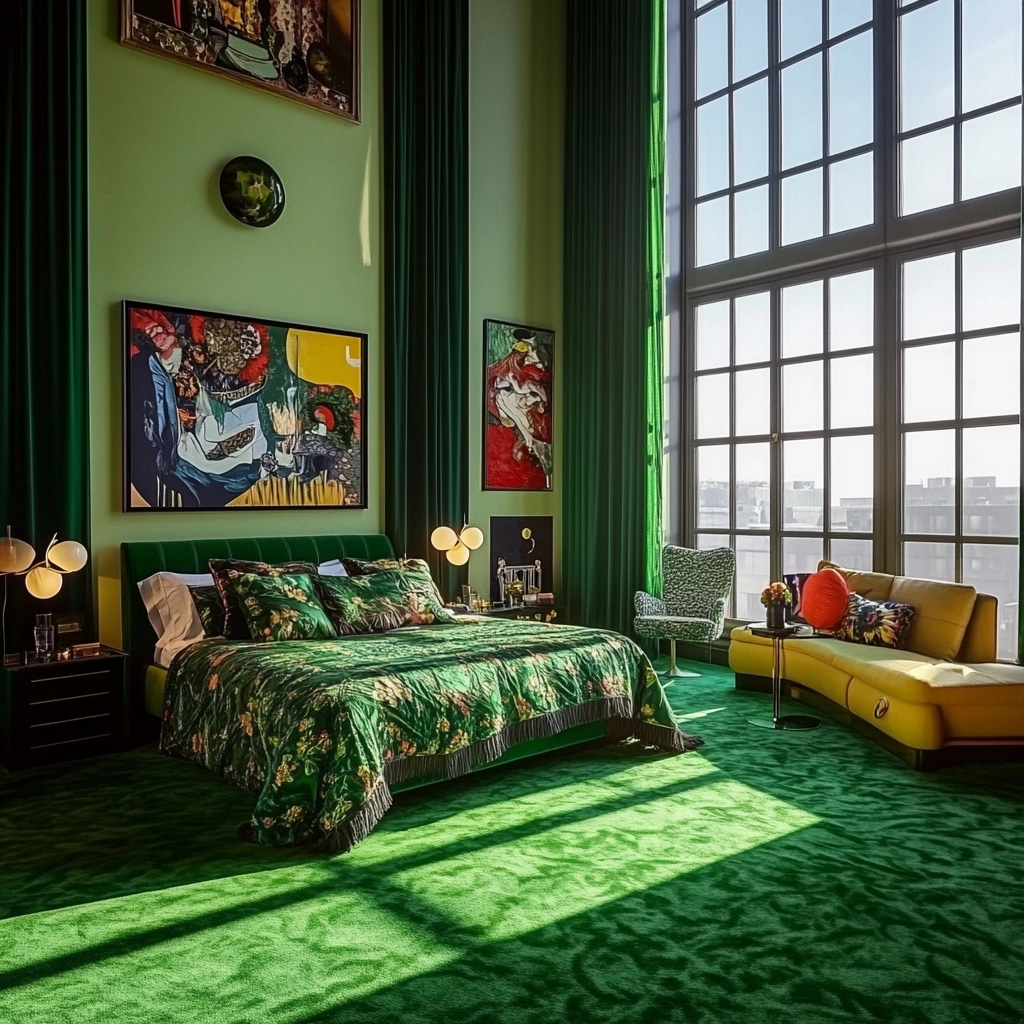 green carpet bedroom 77