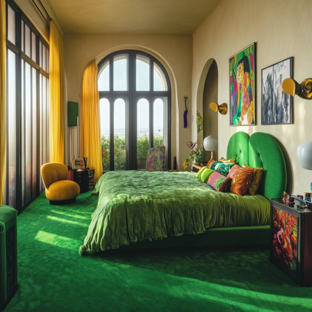 green carpet bedroom 79