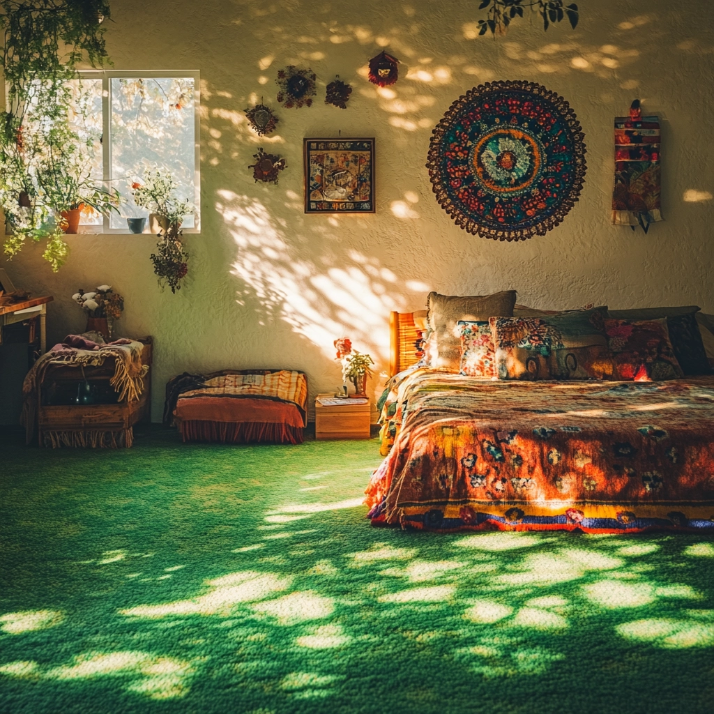 green carpet bedroom 8