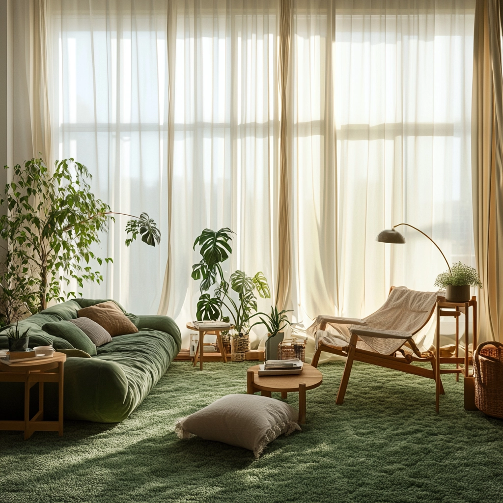 green carpet living room 1