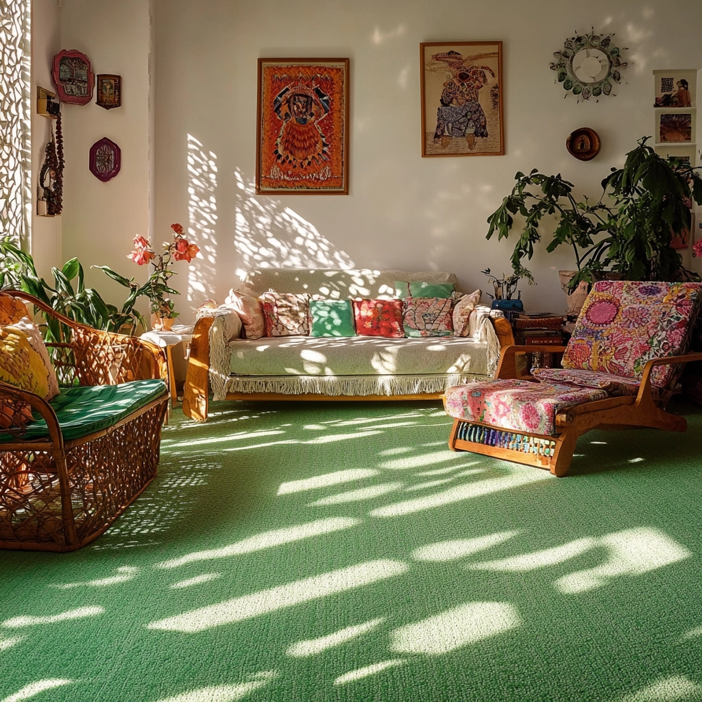 green carpet living room 10