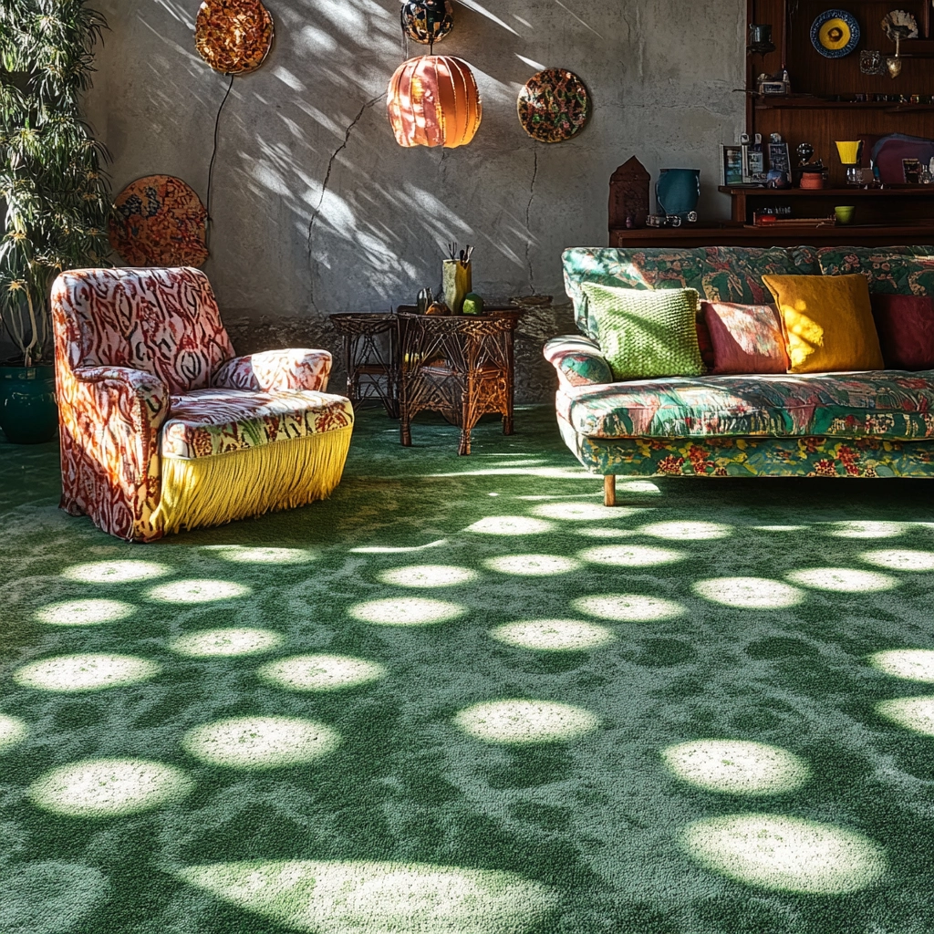 green carpet living room 12