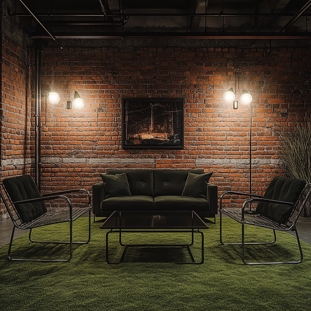 green carpet living room 13
