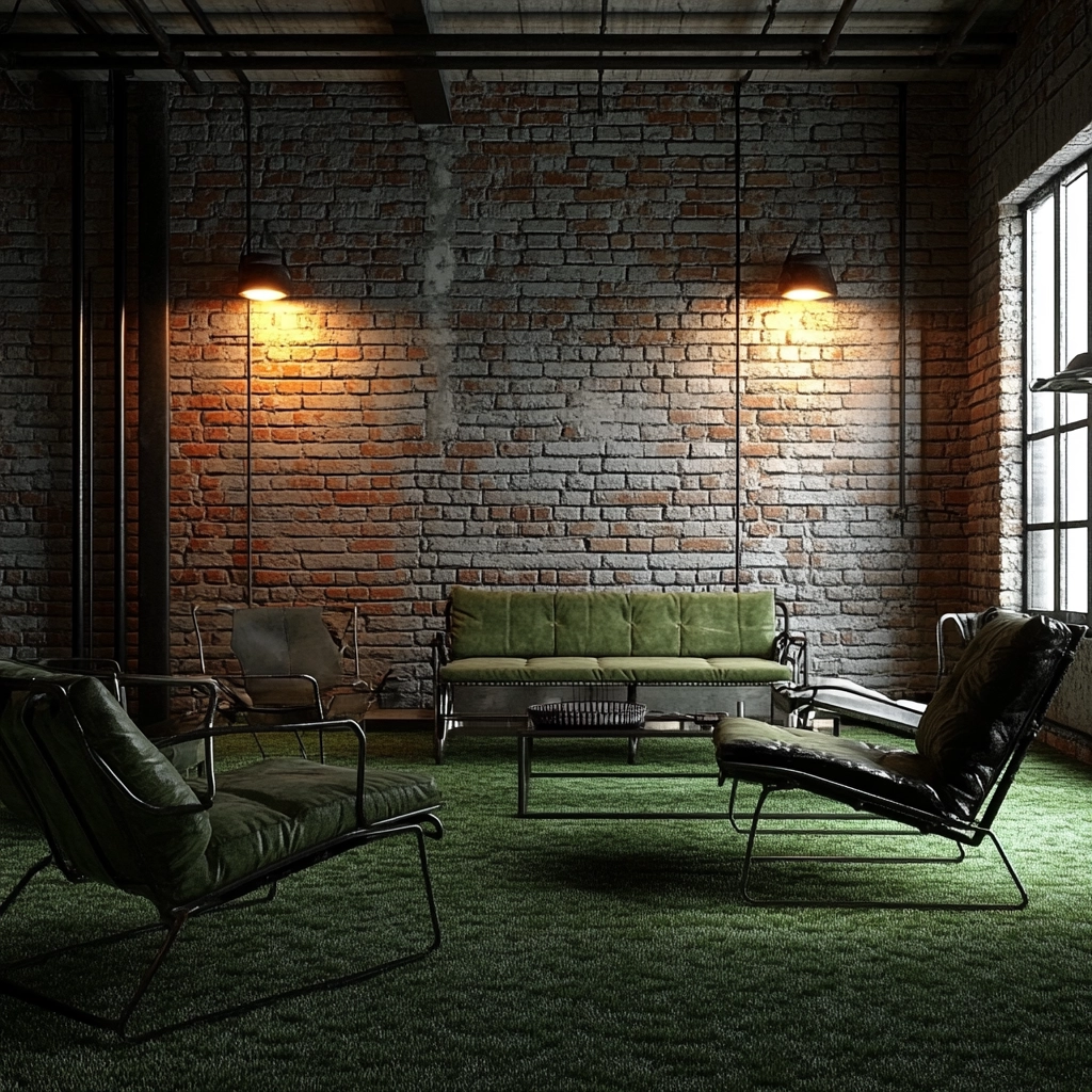green carpet living room 14