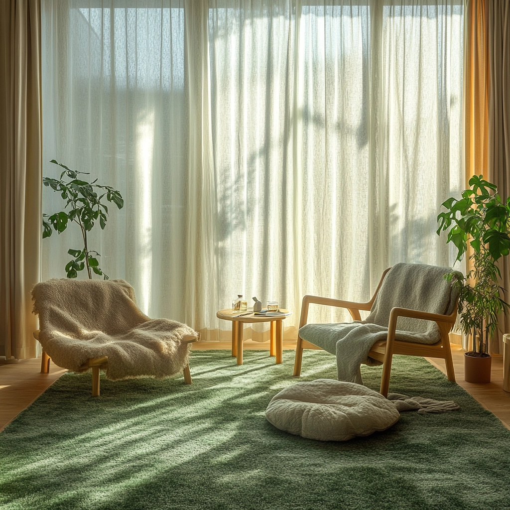 green carpet living room 2