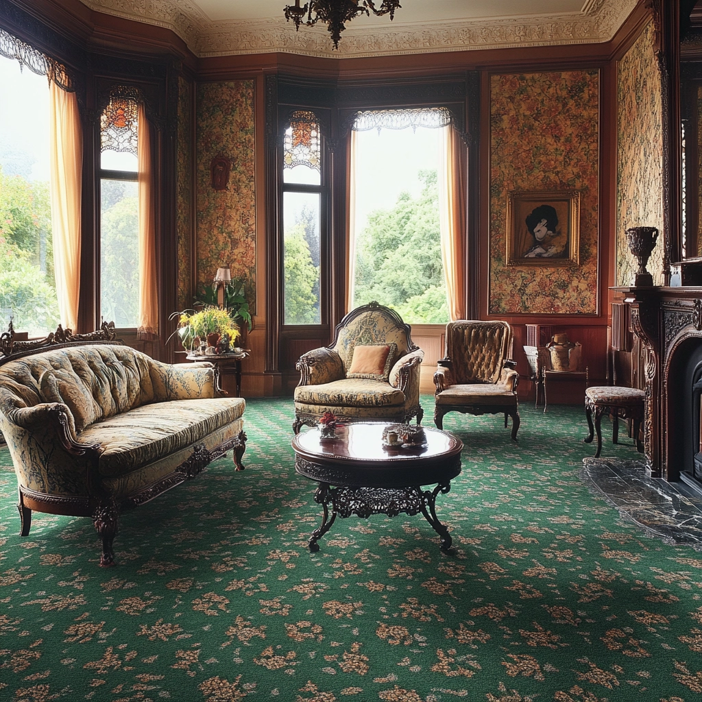 green carpet living room 26