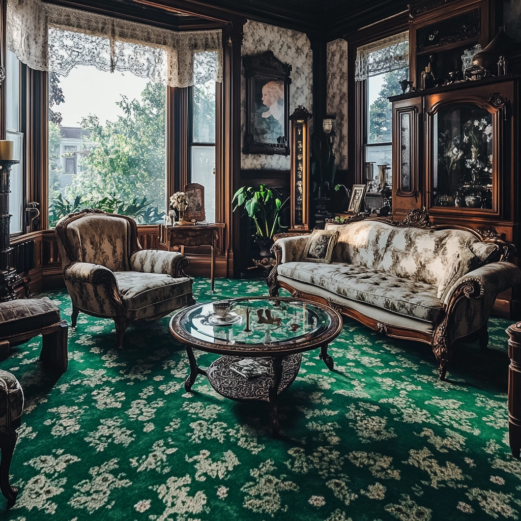 green carpet living room 27