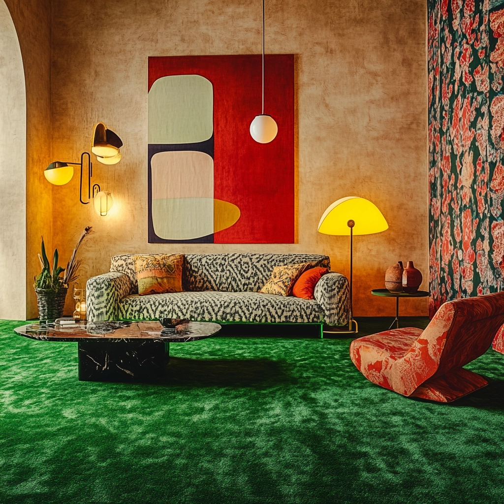green carpet living room 37