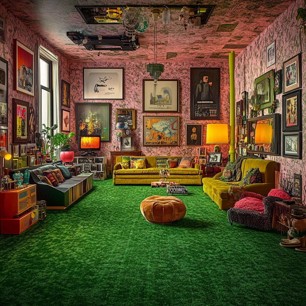 green carpet living room 38