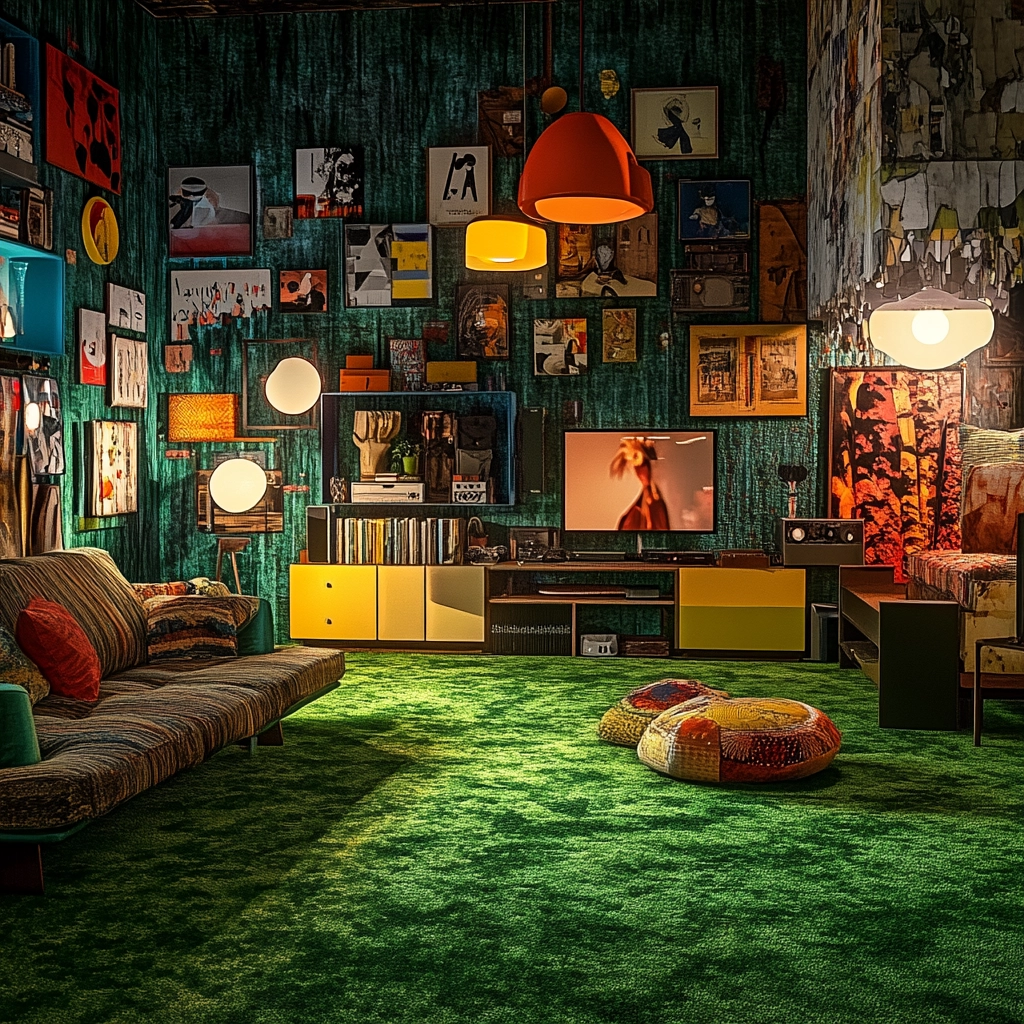 green carpet living room 39