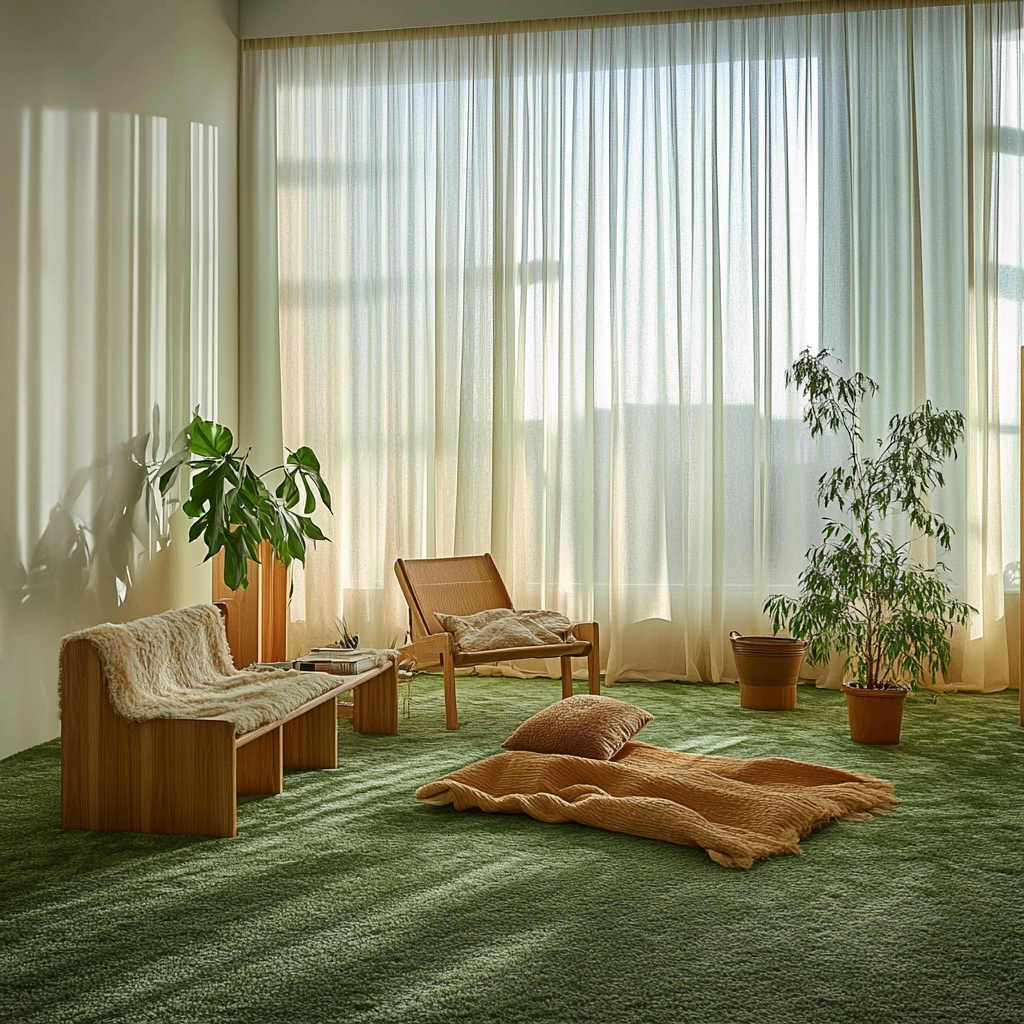 green carpet living room 4