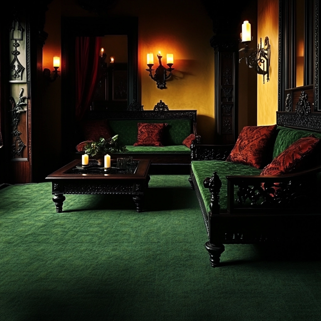 green carpet living room 46