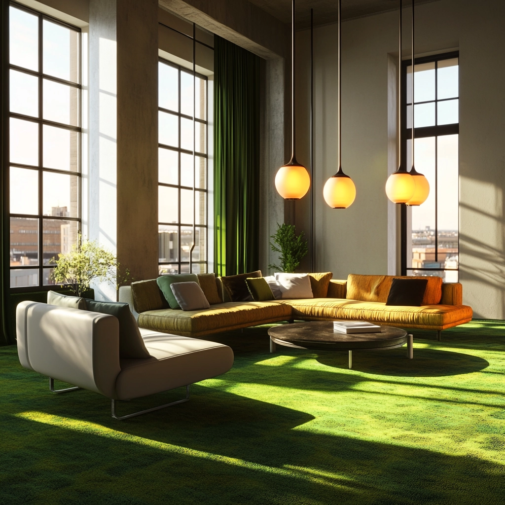 green carpet living room 6