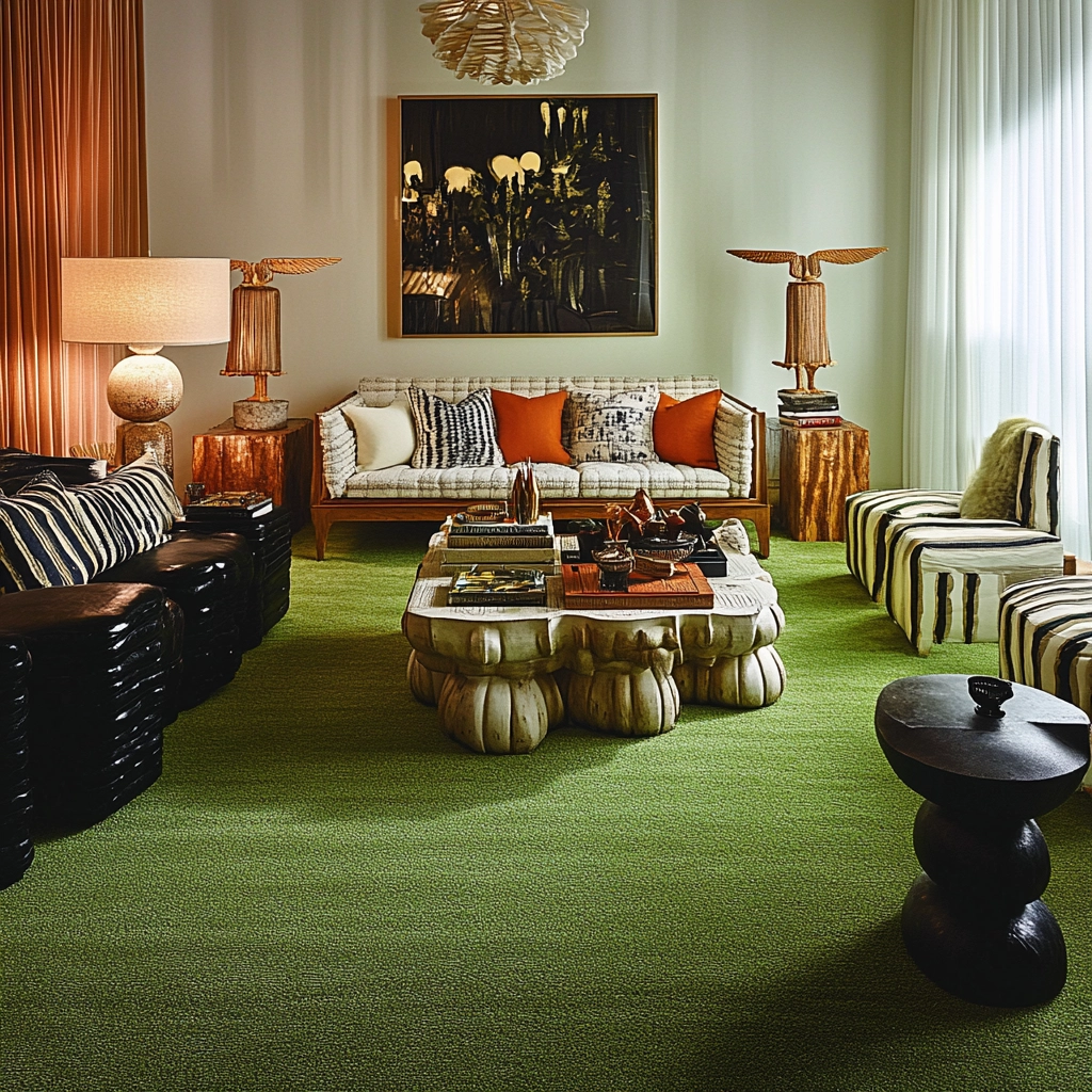 green carpet living room 61