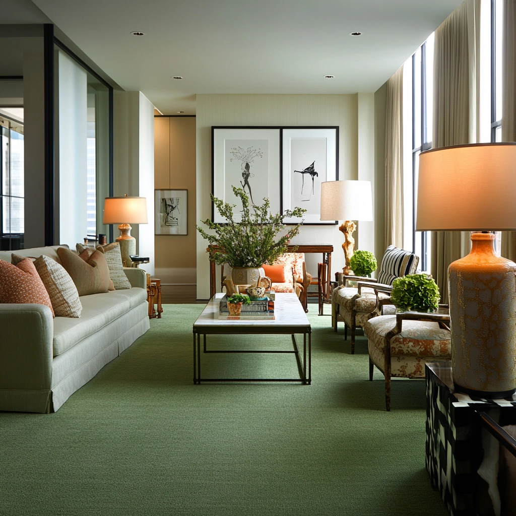 green carpet living room 64