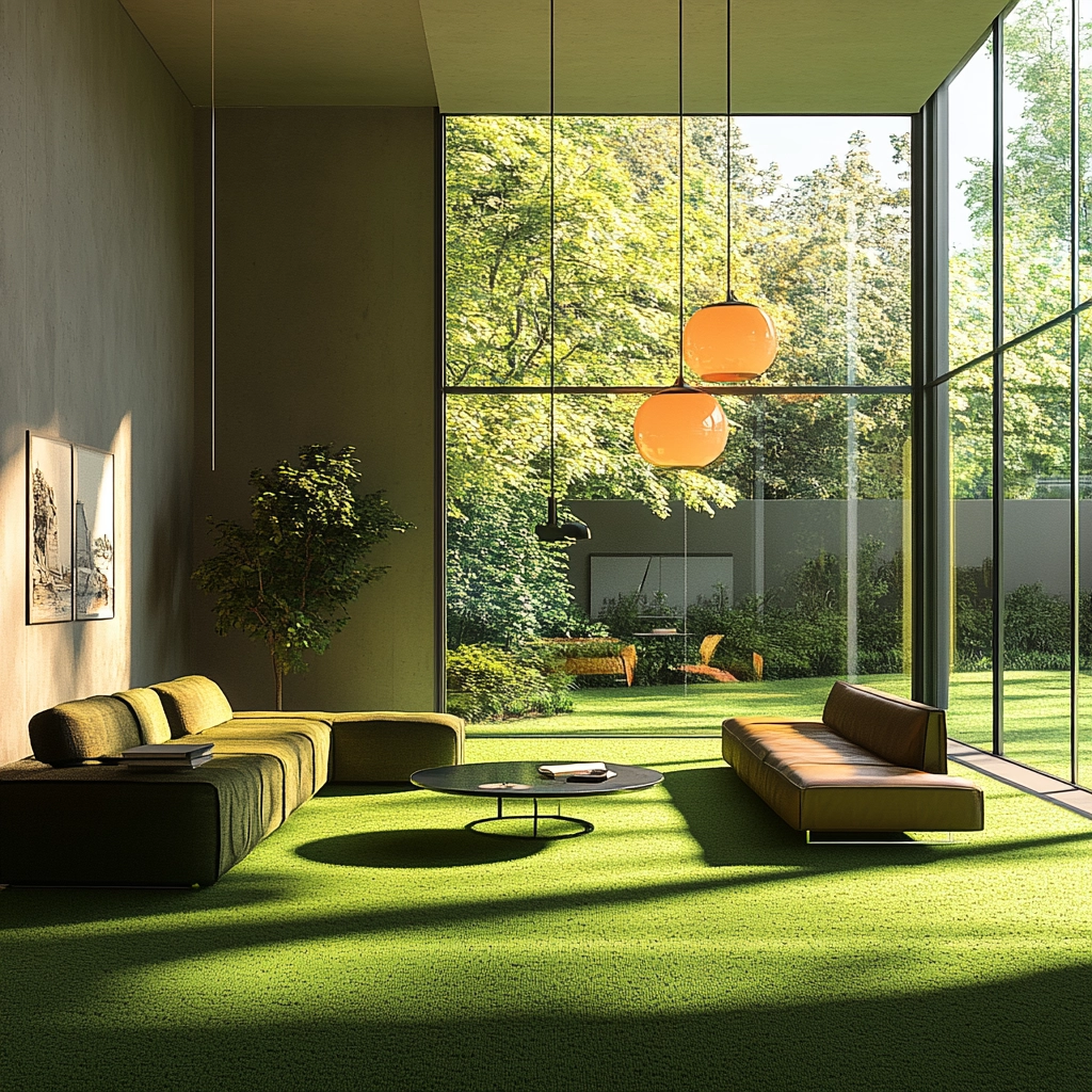 green carpet living room 7