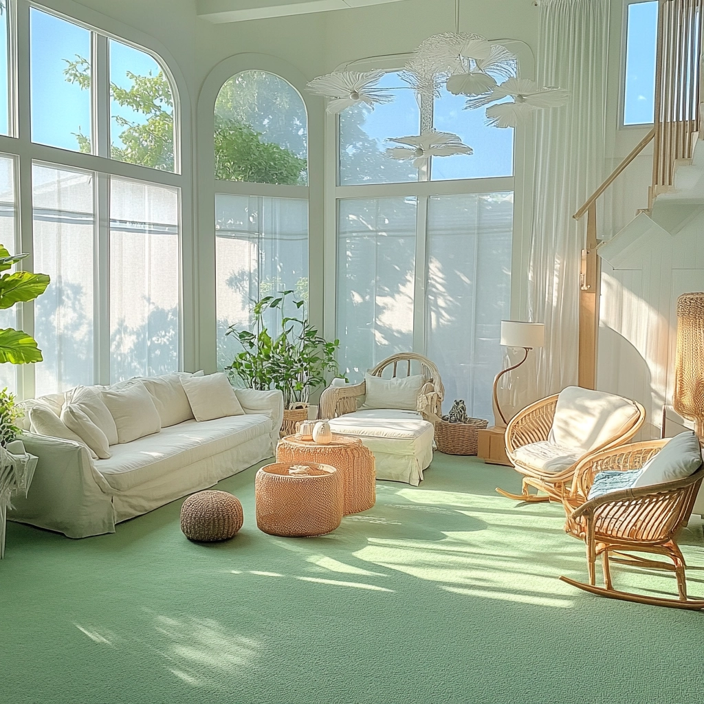 green carpet living room 80